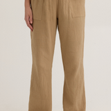 Breezy Cotton Gauze Maternity Pant (Sand) | CARRY