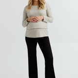 Layered Knit Nursing Top (Oatmeal) | CARRY Canada