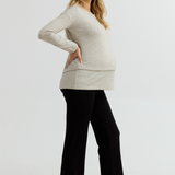 Layered Knit Nursing Top (Oatmeal) | CARRY Canada