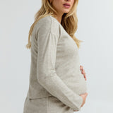 Layered Knit Nursing Top (Oatmeal) | CARRY Canada