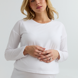 Brie Layered Knit Nursing Top (White) | CARRY