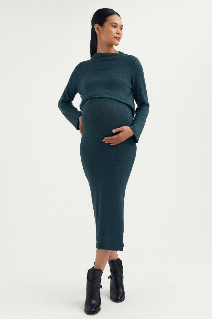 Butter-Soft Knit Skirt - Teal | CARRY | Maternity Skirts Canada