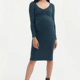 Butter-Soft Midi Dress - Teal | CARRY | Maternity and Nursing Dresses Canada