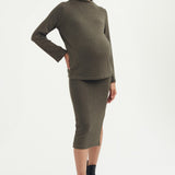 Butter-Soft Knit Skirt - Moss Green | CARRY | Maternity and Nursing Dresses Canada