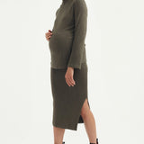 Butter-Soft Knit Skirt - Moss Green | CARRY | Maternity and Nursing Dresses Canada