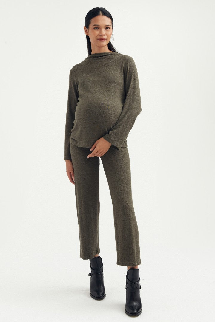 Butter-Soft Mock Neck Sweater - Moss Green | CARRY | Maternity and Nursing Dresses Canada