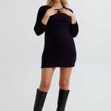 Soft Knit Maternity & Nursing Dress (Navy) | CARRY