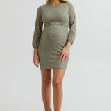 Soft Knit Maternity & Nursing Dress (Sage Green) | CARRY