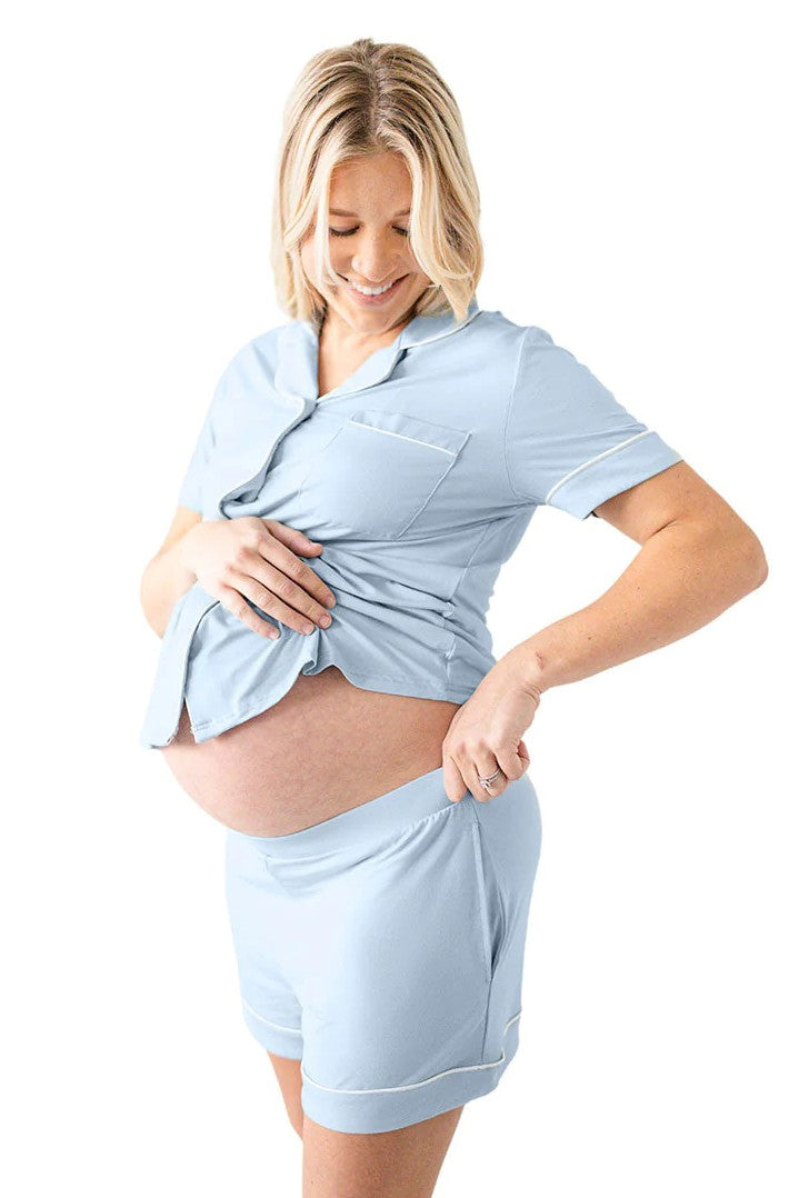 Davy Nursing & Maternity Pajamas, Slate Blue – Kindred Bravely
