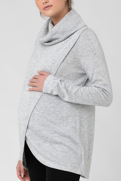 Silver Marle Cowl Neck Nursing Sweater | Ripe Maternity | Carry Maternity | Toronto Canada