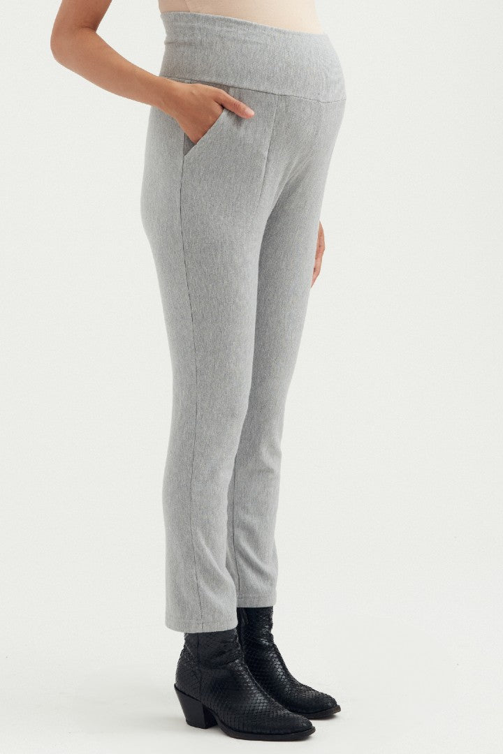 Cozy Fleece Ankle Pant - Grey Marle | CARRY | Maternity Pants Canada