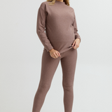 Cozy Fleece Maternity Legging (Mocha) | CARRY