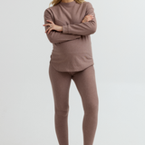 Cozy Fleece Maternity Legging (Mocha) | CARRY