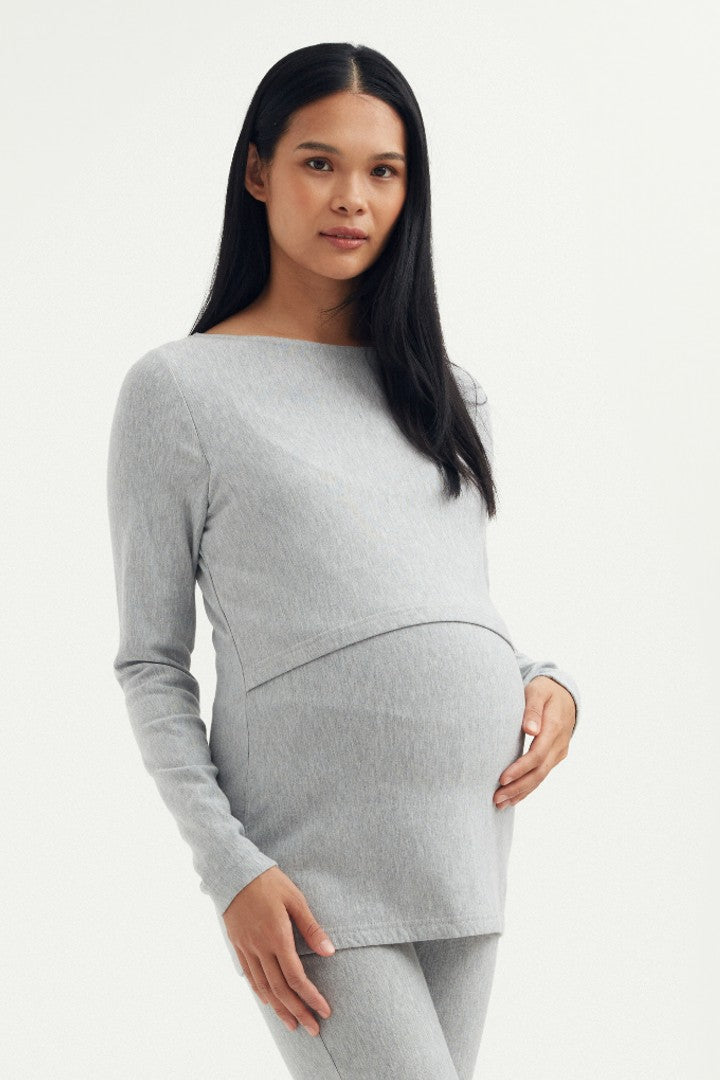 Maternity twist-bottom sweatshirt