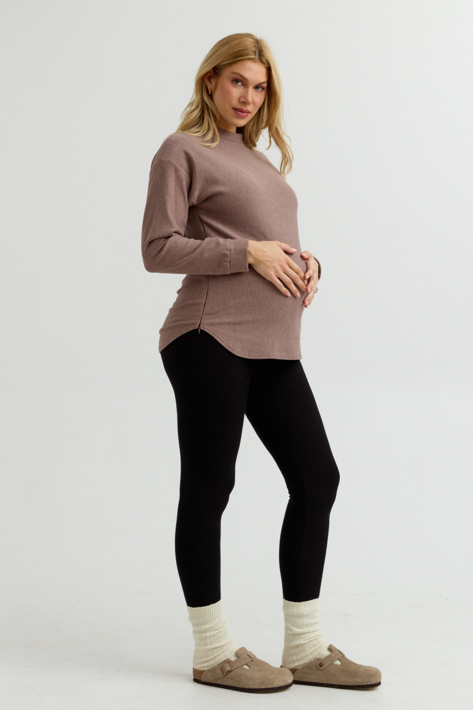 Cozy Fleece Maternity Legging (Black) | CARRY