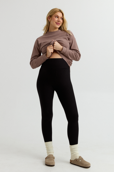 Cozy Fleece Maternity Leggings - Bamboo Cotton | CARRY – Carry