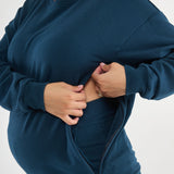 Made from our Cozy Fleece, an ultra-soft bamboo-cotton blend with a brushed interior, this pullover delivers warmth without bulk. Ribbed side panels provide extra stretch and ease, adapting comfortably through all stages of pregnancy and postpartum.