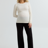 Cozy Fleece Maternity Wide-Leg Pant (Black) | CARRY Canada