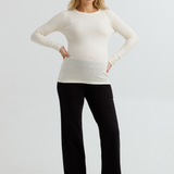 Cozy Fleece Maternity Wide-Leg Pant (Black) | CARRY Canada