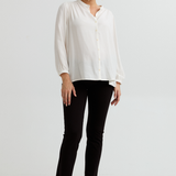 Eden Feminine Button-Up Maternity Shirt (Ivory) | CARRY