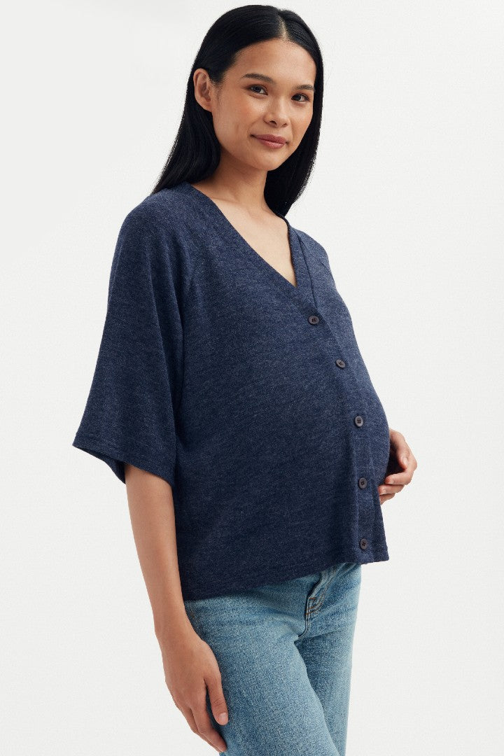 Ella Knit Cardi - Navy | CARRY | Maternity and Nursing Sweaters
