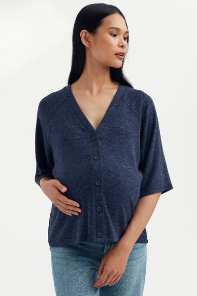 Ella Knit Cardi - Navy | CARRY | Maternity and Nursing Sweaters