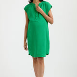 Ellie Gauze Nursing Shirt Dress - Kelly Green | CARRY Maternity | Maternity Dresses Canada