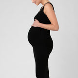 Faye Rib Knit Dress - Black | Ripe Maternity | CARRY | Maternity Dresses Canada