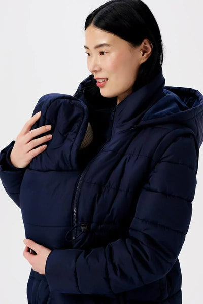 Giza 3-way Winter Coat - Navy | Noppies Maternity | Maternity Winter Coats | Baby Carrying Coats Canada