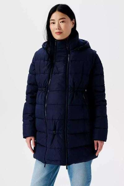 Giza 3-way Winter Coat - Navy | Noppies Maternity | Maternity Winter Coats | Baby Carrying Coats Canada
