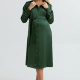 Grace Satin Shirt Dress