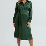 Grace Satin Shirt Dress