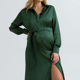 Grace Satin Shirt Dress