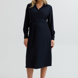 Grace Work Maternity Shirt Dress (Navy) | CARRY