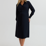 Grace Work Maternity Shirt Dress (Navy) | CARRY