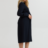 Grace Work Maternity Shirt Dress (Navy) | CARRY