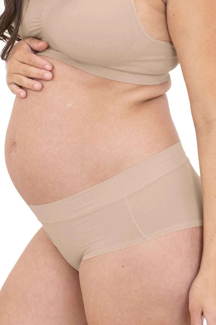 Pale brown Seamless maternity control briefs