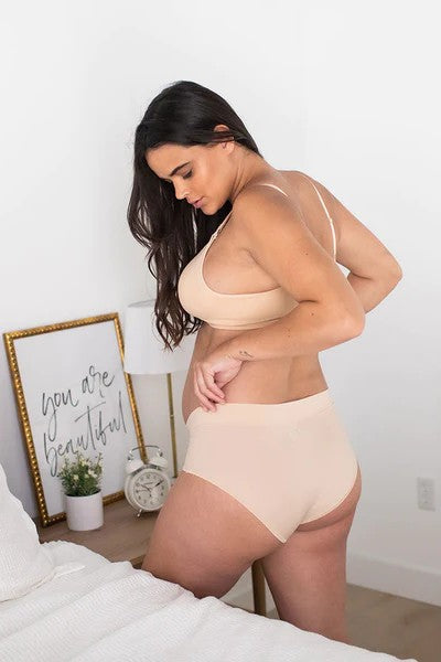 Grey Bamboo High Waisted Underwear. Made in Canada. Maternity to