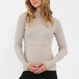 Lift Up Nursing Knit (Stone) | Ripe Maternity Canada