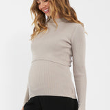 Lift Up Nursing Knit (Stone) | Ripe Maternity Canada