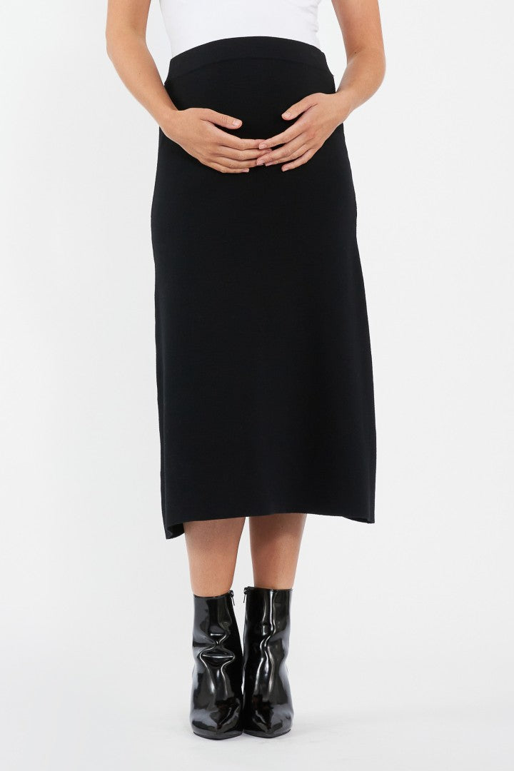 Maternity A-Line Knit Skirt (Black) | Ripe Maternity