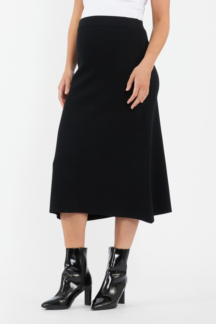 Maternity A-Line Knit Skirt (Black) | Ripe Maternity