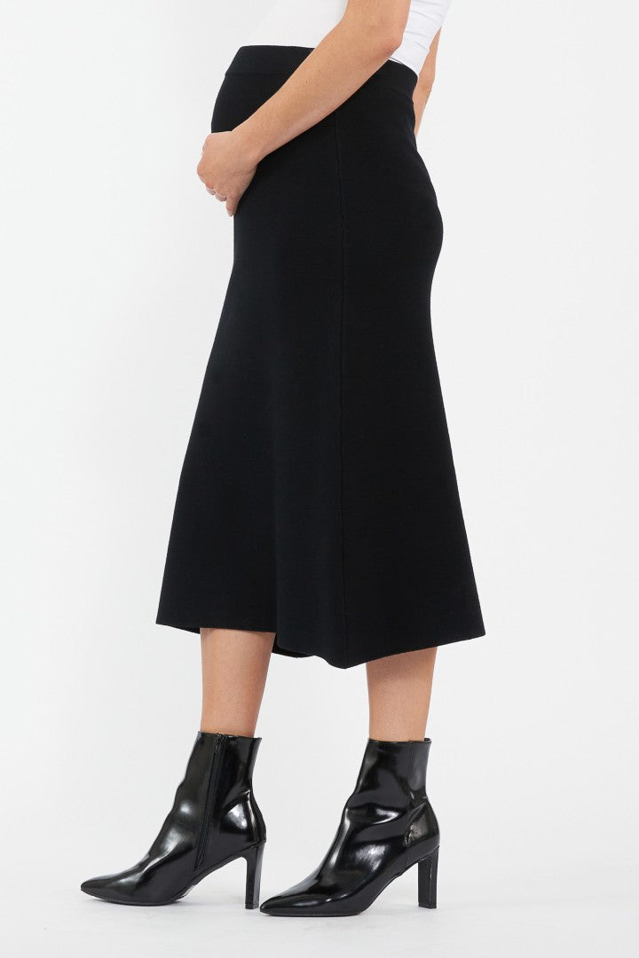 Maternity A-Line Knit Skirt (Black) | Ripe Maternity