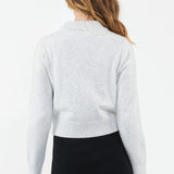 Tia Crop Knit Maternity Sweater (Snow Marle) | Ripe Maternity Canada