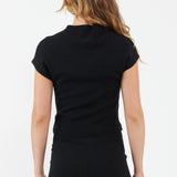 Kira Crop Nursing Knit Top (Black) | Ripe Maternity | Maternity and Nursing Tops Canada