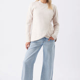 Addison High Neck Cross Over Nursing Knit (Cream) | Ripe Maternity