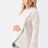 Addison High Neck Cross Over Nursing Knit (Cream) | Ripe Maternity