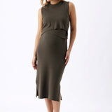 Layered Knit Nursing Dress