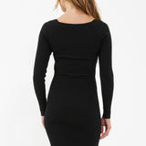 Sadie Rib Knit Maternity & Nursing Dress (Black) | Ripe Maternity