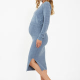 Dani Knit Maternity Skirt (Denim Marle) | Ripe Maternity Canada